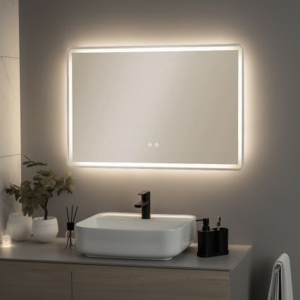 Brilagi - Miroir de salle de bain LED chauffant anti-buée, rétroéclairé et dimmable BELLA LED/19W/230V 60x90 cm 3000/4000/6500K IP44 CRI 90