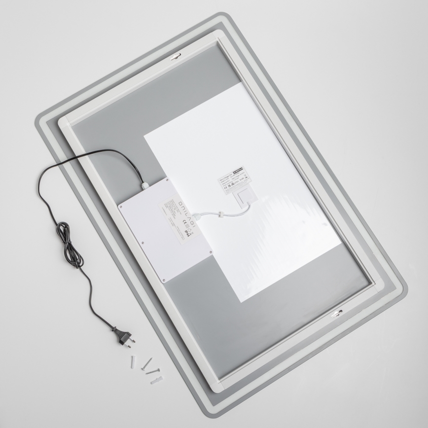 Brilagi - Miroir de salle de bain LED chauffant anti-buée, rétroéclairé et dimmable BELLA LED/19W/230V 60x90 cm 3000/4000/6500K IP44 CRI 90