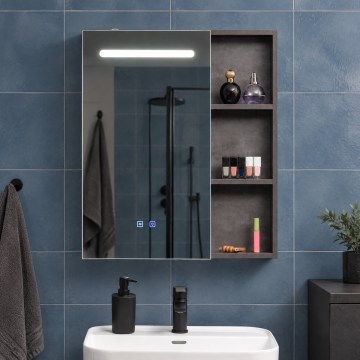 BRILAGI - Mobile da bagno con specchio retroilluminato a LED TRABIA SINGLE 60x70 cm