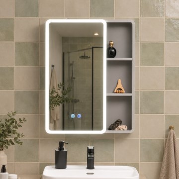 BRILAGI - Mobile da bagno specchiato con retroilluminazione a LED AVOLA SINGLE 55x70 cm