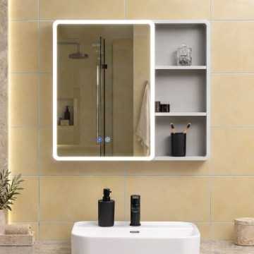 BRILAGI - Mobile da bagno specchiato LED con retroilluminazione NOTO SINGLE 77x65 cm