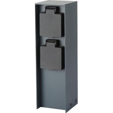 Brilagi - Multipresa verticale da esterno PILLAR 2Z 230V IP44 antracite