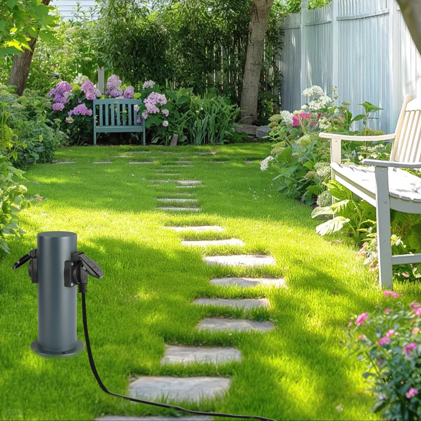 Brilagi - Multipresa verticale da esterno PILLAR SCHUKO 2Z 230V IP44 antracite