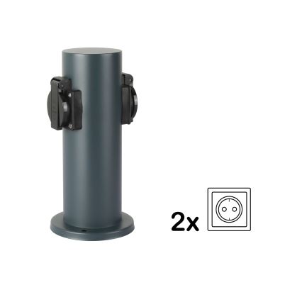 Brilagi - Multipresa verticale da esterno PILLAR SCHUKO 2Z 230V IP44 antracite