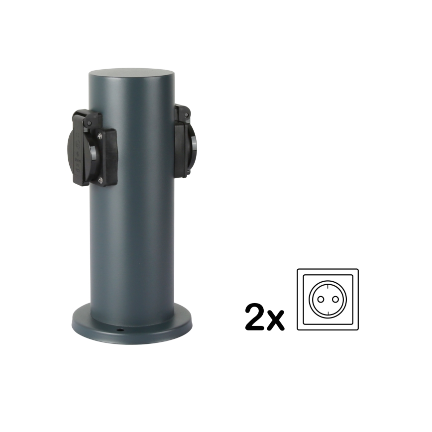 Brilagi - Multipresa verticale da esterno PILLAR SCHUKO 2Z 230V IP44 antracite