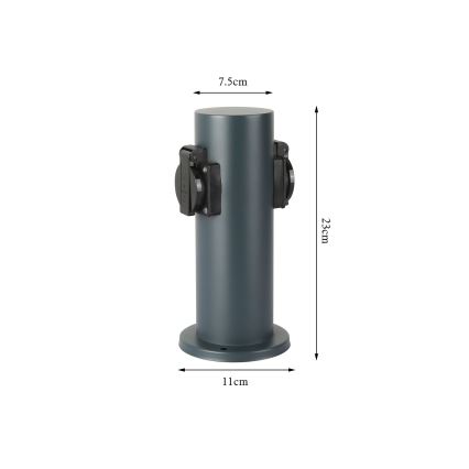Brilagi - Multipresa verticale da esterno PILLAR SCHUKO 2Z 230V IP44 antracite