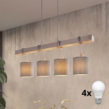 Brilagi - NUBILA LED-Pendelleuchte an Kabel, 4xE27/60W/230V, grau