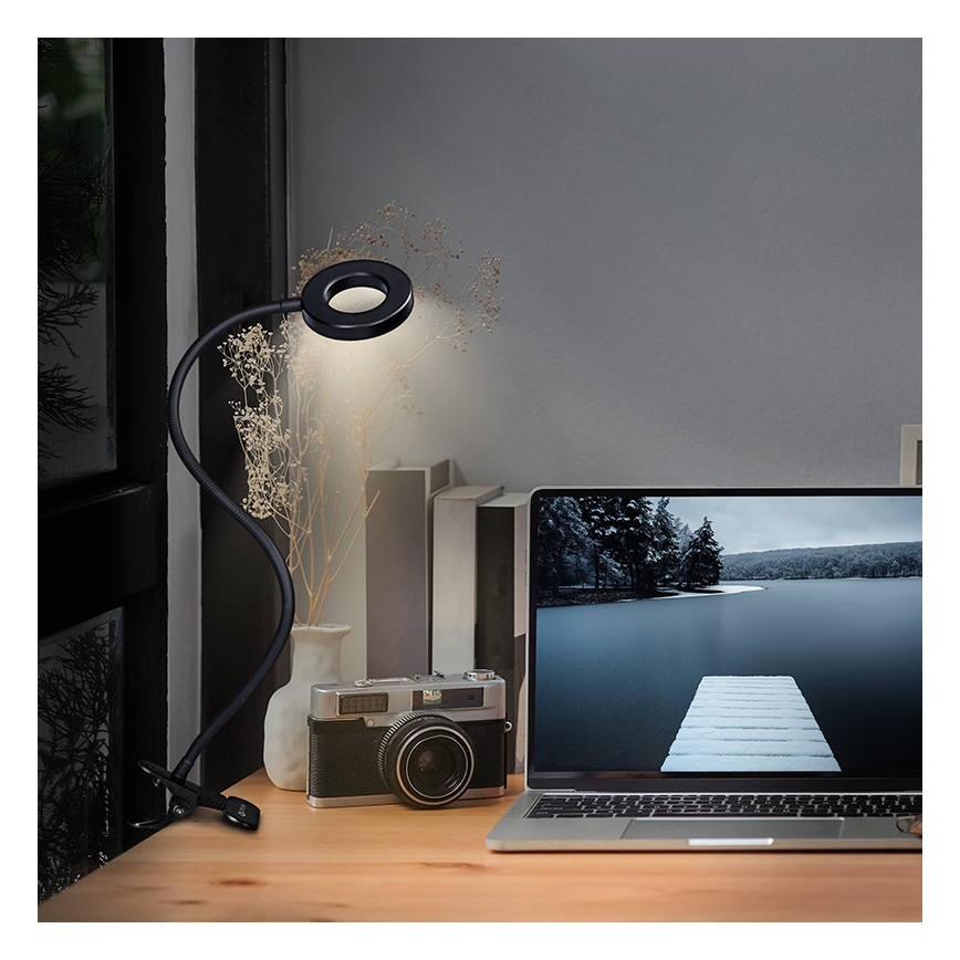 Brilagi - LED dimmbare Lampe mit Clip ORBELA LED/8W/230V 3000/4000/5000K schwarz