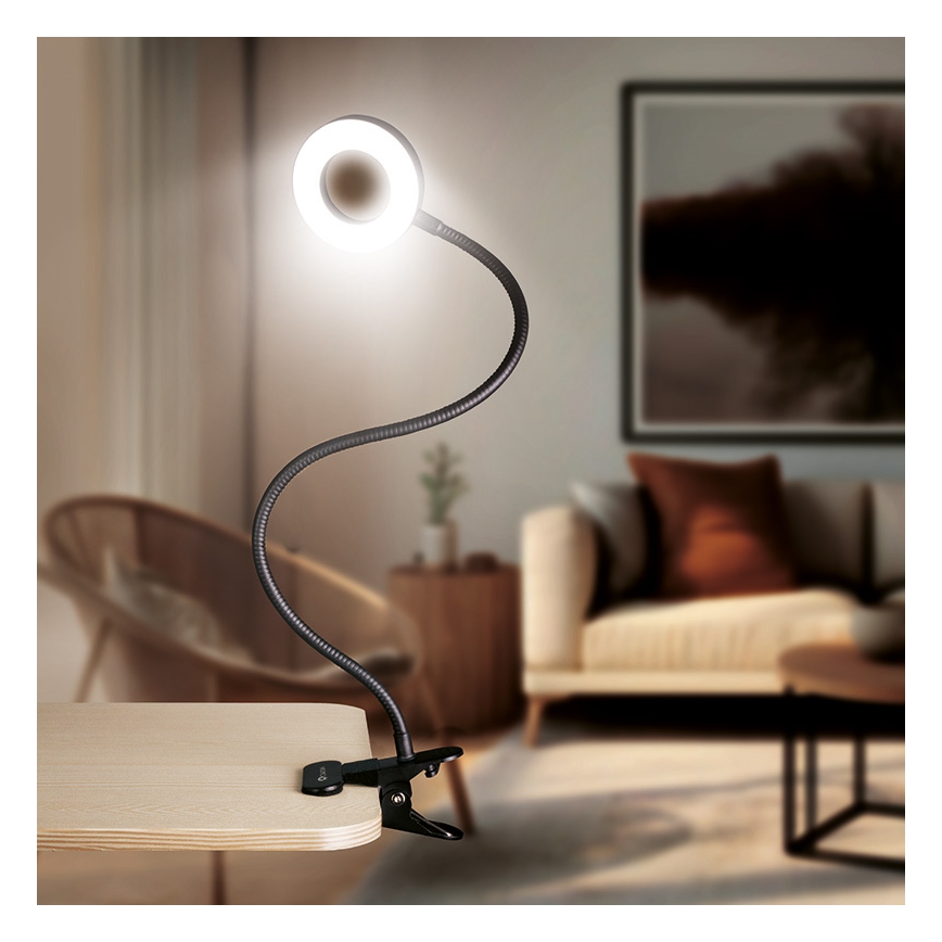 Brilagi - LED dimmbare Lampe mit Clip ORBELA LED/8W/230V 3000/4000/5000K schwarz