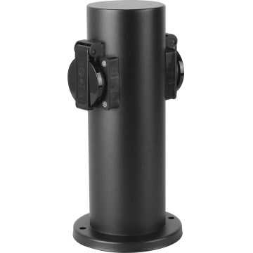 Brilagi - Outdoor-Steckdosensäule PILLAR 2Z SCHUKO 230V IP44 schwarz