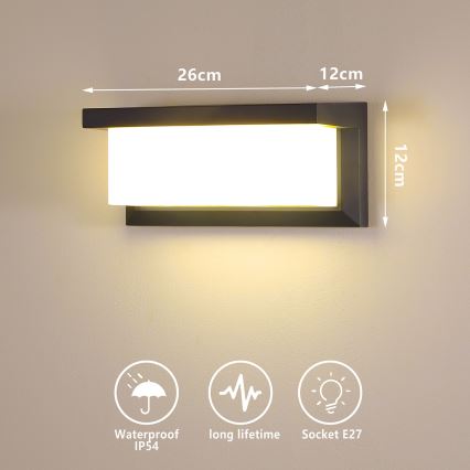 Brilagi - Outdoor-Wandleuchte BRICKY 1xE27/60W/230V anthrazit IP54