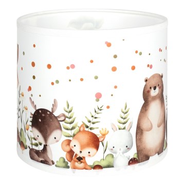 Brilagi - Paralume universale BOBO E27, diametro 15 cm, bianco con decorazioni a tema animali