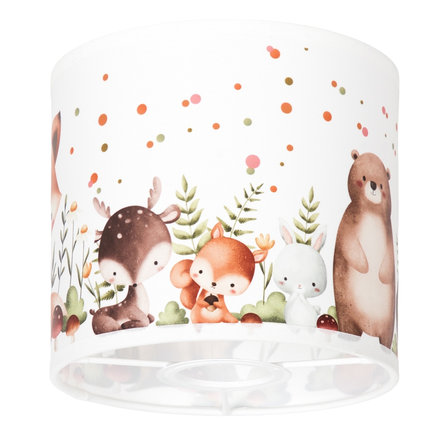 BRILAGI - Paralume universale BOBO E27, diametro 15 cm, bianco con decorazioni a tema animali