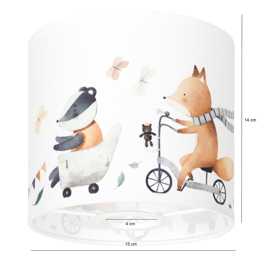 BRILAGI - Paralume universale BOBO E27 Ø 15 cm bianco/animaletti