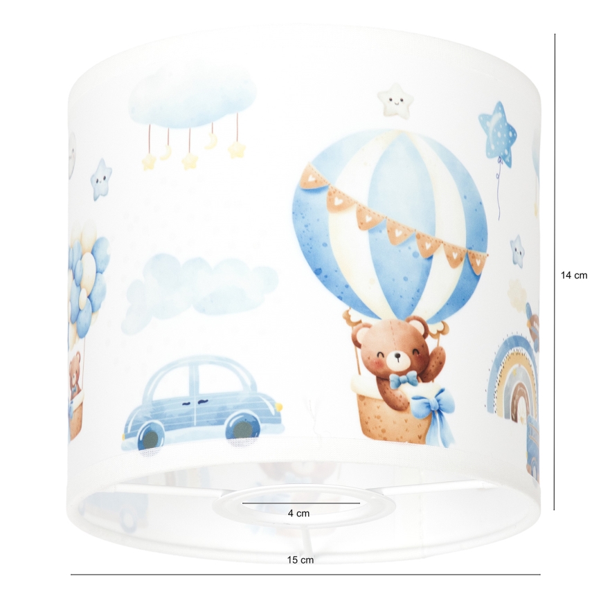 BRILAGI - Paralume universale BOBO E27 Ø 15 cm bianco/blu con orsetti