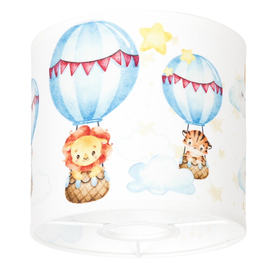 Brilagi - Paralume universale BOBO E27 Ø 15 cm, bianco con motivo animaletti