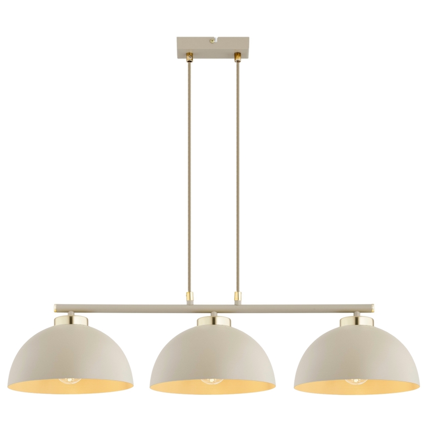 Brilagi - Pendelleuchte an Drahtseil MOON 3xE27/60W/230V Beige/Gold