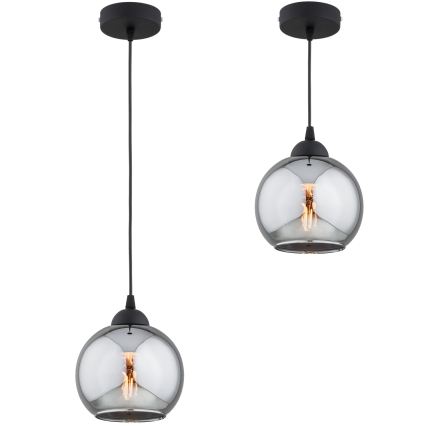 Brilagi - Pendelleuchte an Kabel 1xE27/60W/230V schwarz/rauchgrau
