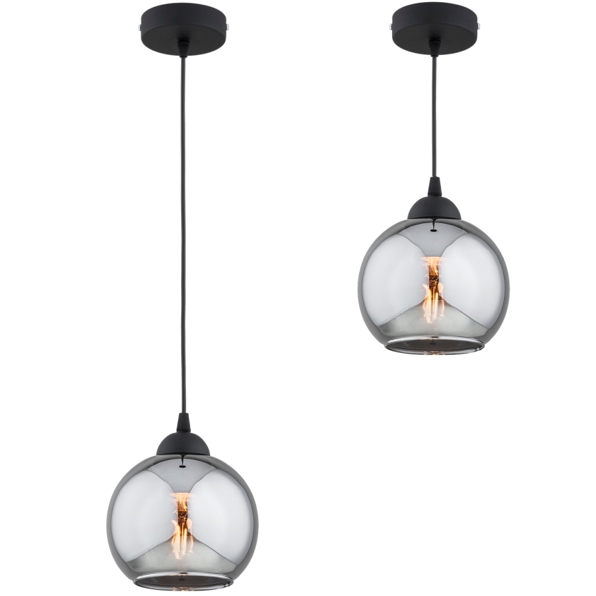 Brilagi - Pendelleuchte an Kabel 1xE27/60W/230V schwarz/rauchgrau