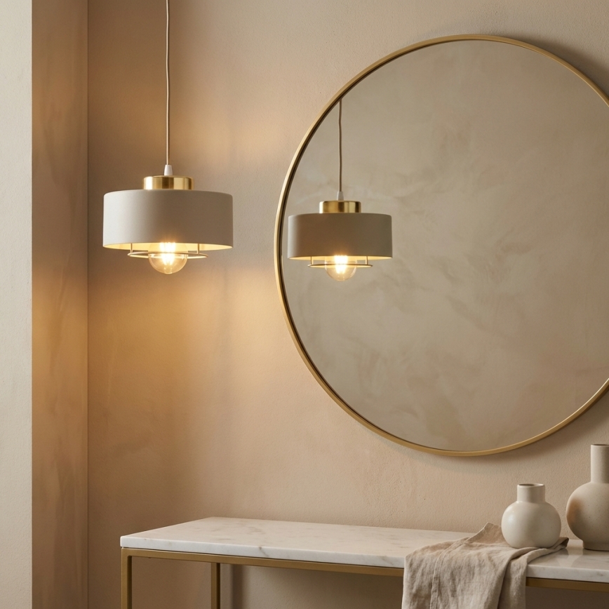 Brilagi - Pendelleuchte an Kabel 1xE27/60W/230V Ø 20 cm beige/gold