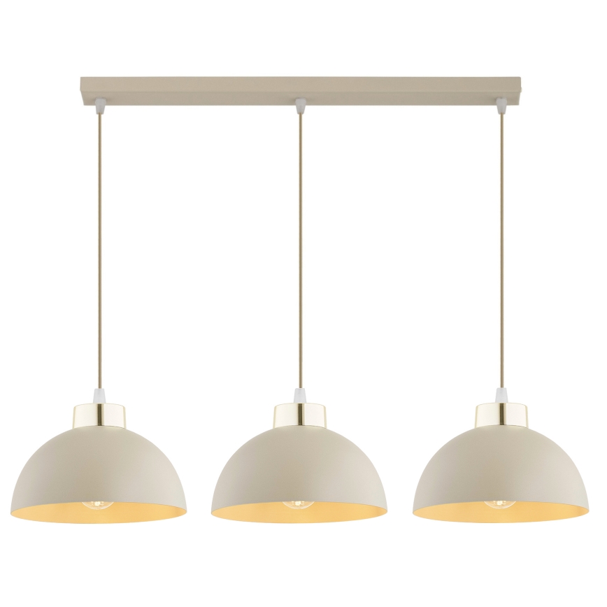 Brilagi - Pendelleuchte an Kabel 3xE27/60W/230V beige/gold