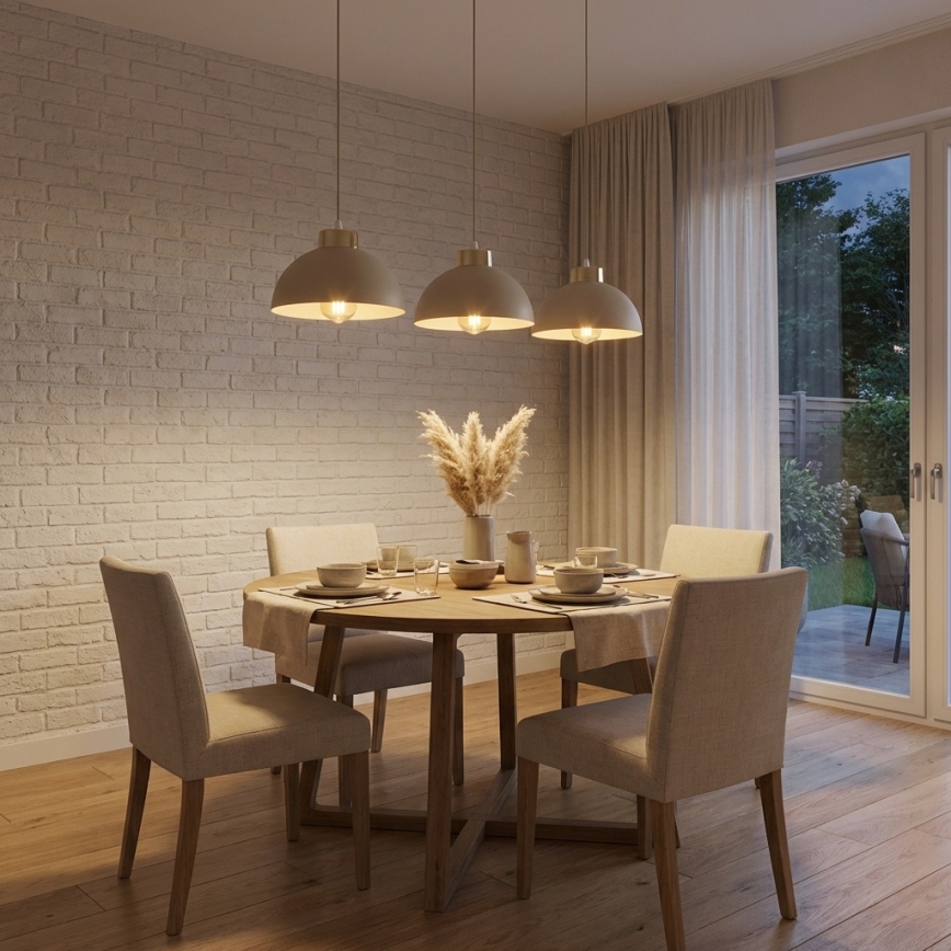 Brilagi - Pendelleuchte an Kabel 3xE27/60W/230V beige/gold