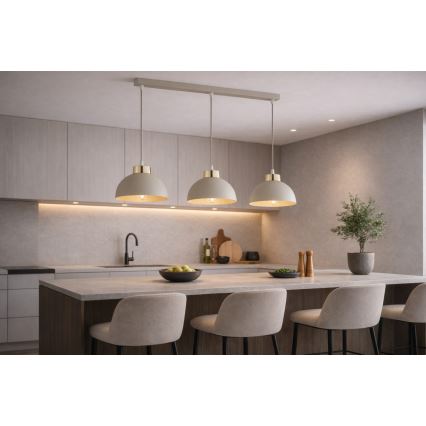 Brilagi - Pendelleuchte an Kabel 3xE27/60W/230V beige/gold