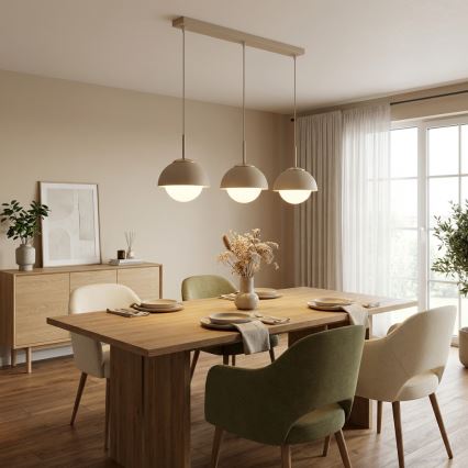 Brilagi - Pendelleuchte an Kabel 3xE27/60W/230V beige/gold