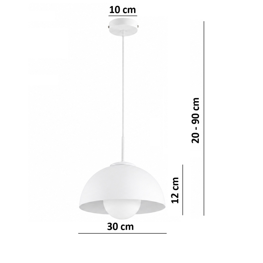 BRILAGI - Pendelleuchte an Kabel COSMO 1xE27/60W/230V Ø 30 cm weiß