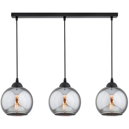 Brilagi - Pendelleuchte an Kabel DIOR 3xE27/60W/230V schwarz/rauchgrau