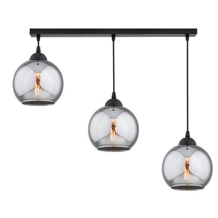 Brilagi - Pendelleuchte an Kabel DIOR 3xE27/60W/230V schwarz/rauchgrau