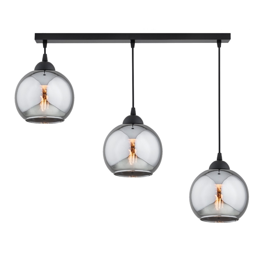Brilagi - Pendelleuchte an Kabel DIOR 3xE27/60W/230V schwarz/rauchgrau