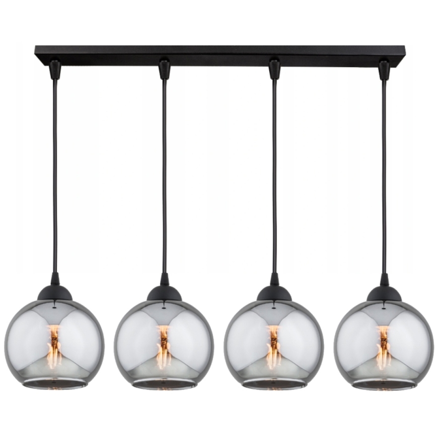 Brilagi - Pendelleuchte an Kabel DIOR 4xE27/60W/230V schwarz/rauchgrau