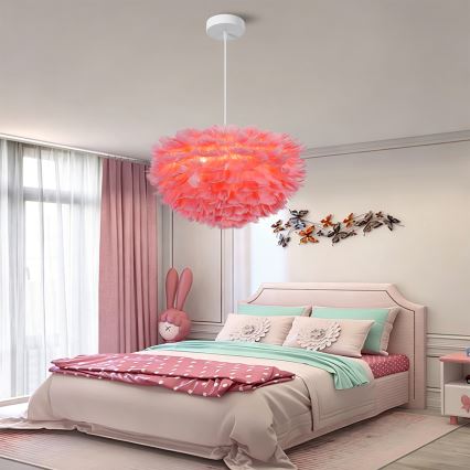 Brilagi - Pendelleuchte an Kabel FEATHER 3xE27/40W/230V Ø 50 cm rosa