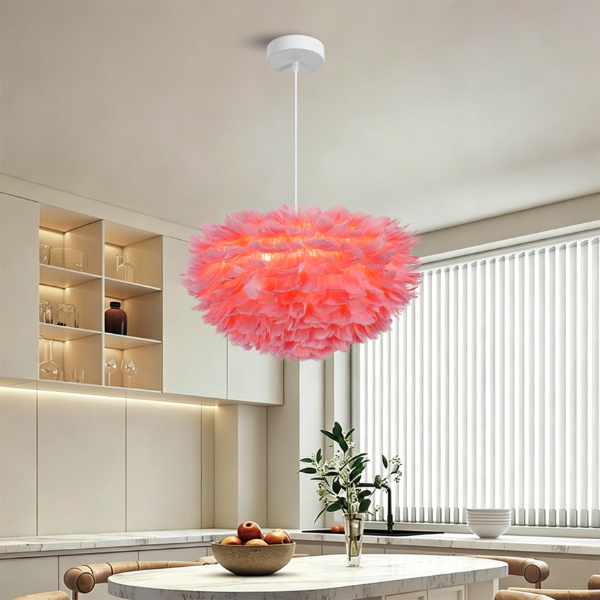 Brilagi - Pendelleuchte an Kabel FEATHER 3xE27/40W/230V Ø 50 cm rosa