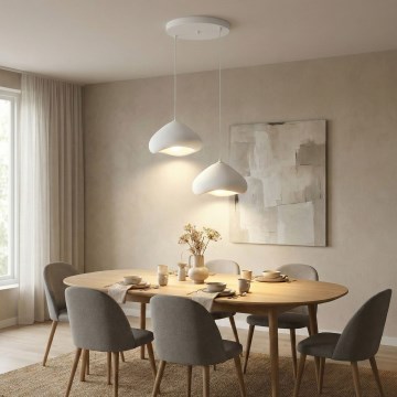 Brilagi - Pendelleuchte an Kabel LORA 2xE27/40W/230V Ø 45 cm weiß