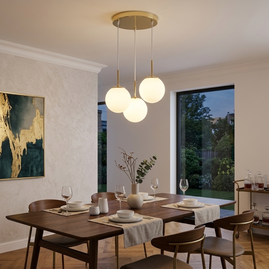 Brilagi - Pendelleuchte an Kabel MILO 3xE27/60W/230V goldfarben
