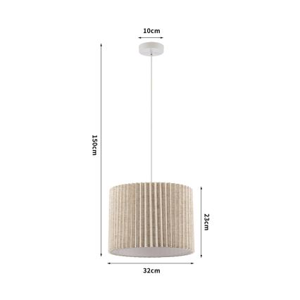 Brilagi - Pendelleuchte an Kabel NORDIC WAVE 1xE27/15W/230V Ø 32 cm Leinen/Weiß