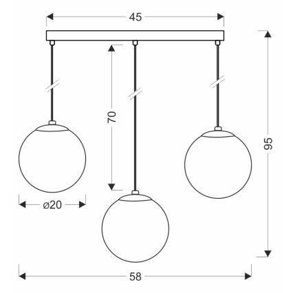 BRILAGI - Pendelleuchte an Kabel POLOS 3xE27/40W/230V schwarz