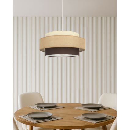 Brilagi - Pendelleuchte an Kabel RESNA 1xE27/60W/230V Ø 40 cm beige/schwarz