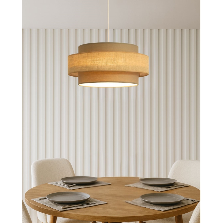 Brilagi - Pendelleuchte an Kabel RESNA 1xE27/60W/230V Ø 40 cm braun/beige