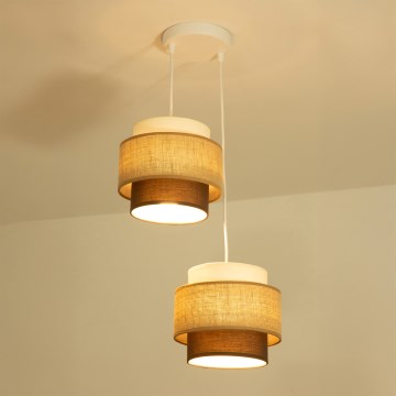 Brilagi - Pendelleuchte an Kabel RESNA 2xE27/60W/230V Ø 30 cm beige/schwarz