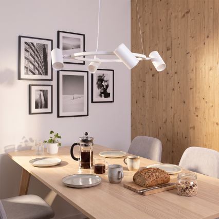 BRILAGI - Pendelleuchte an Kabel SELE 4xGU10/30W/230V weiß