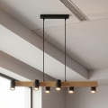 Brilagi - Pendelleuchte an Kabel SELE 6xGU10/30W/230V schwarz/Eiche-Dekor