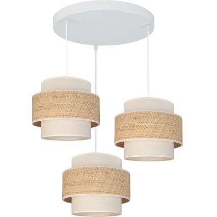 Brilagi - Pendelleuchte an Kabel SPACE 3x E27, max. 60 W, 230 V, Ø 40 cm, beige/cremefarben