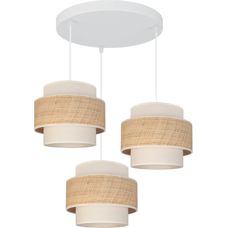 Brilagi - Pendelleuchte an Kabel SPACE 3x E27, max. 60 W, 230 V, Ø 40 cm, beige/cremefarben