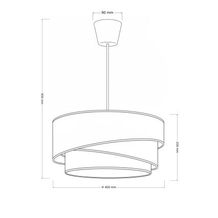 Brilagi - Pendelleuchte an Kabel TRIO 1xE27/60W/230V Ø 40 cm creme/grau