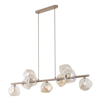 Brilagi - Pendelleuchte an Kabel VULCANO 9xG9/8W/230V beige/rauchbeige