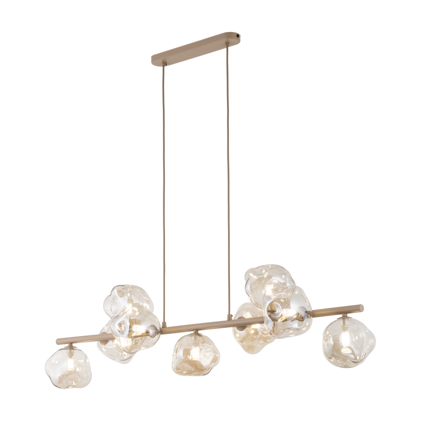 Brilagi - Pendelleuchte an Kabel VULCANO 9xG9/8W/230V beige/rauchbeige