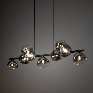 Brilagi - Pendelleuchte an Kabel VULCANO 9xG9/8W/230V schwarz/rauchschwarz